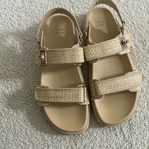 A new day sandals tan raffia